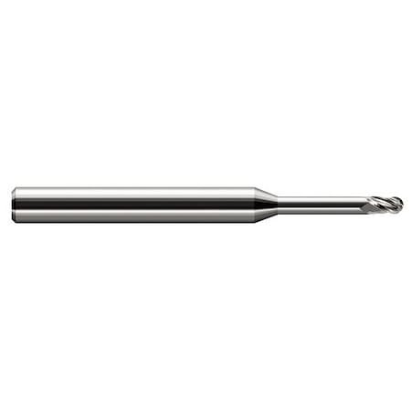 Harvey Tool 0.039in. 1 mm Cutter dia. x 0.059in. x 0.281in. 9/32 Reach Carbide Ball End Mill, 3 Flutes 868239
